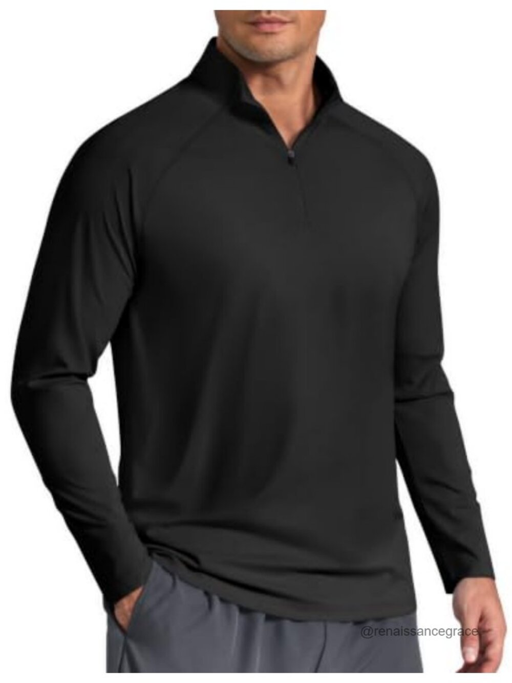 Men's Quarter Zip Pullover Athletic Golf Shirt Moisture Wicking 4-Way Stretch